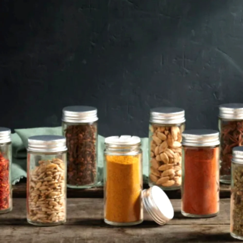 Mason Craft & More 8pc 3oz Glass Spice Jars Metal Lids NWT